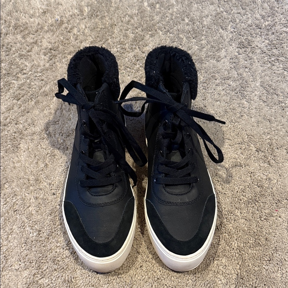 UGG Black and Cream High-Top Sneakers - Picture 1 of 4